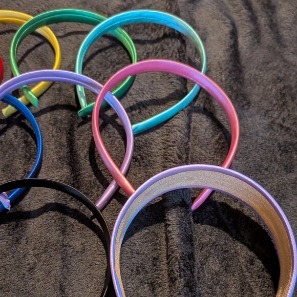 Lot of 10 Rainbow Thin Headbands Plus One Thick Headband - Picture 3 of 5
